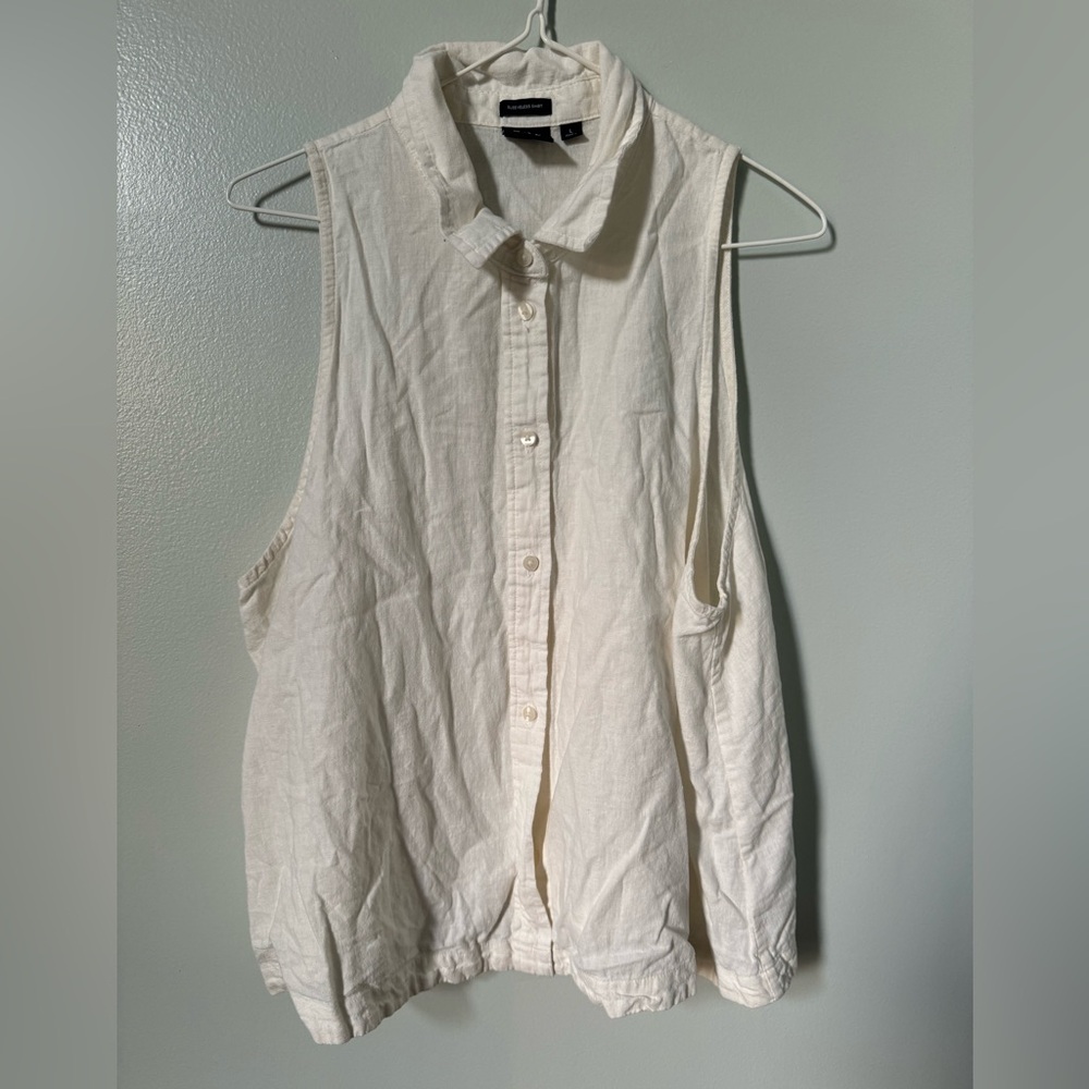 GAP white linen sleeveless top